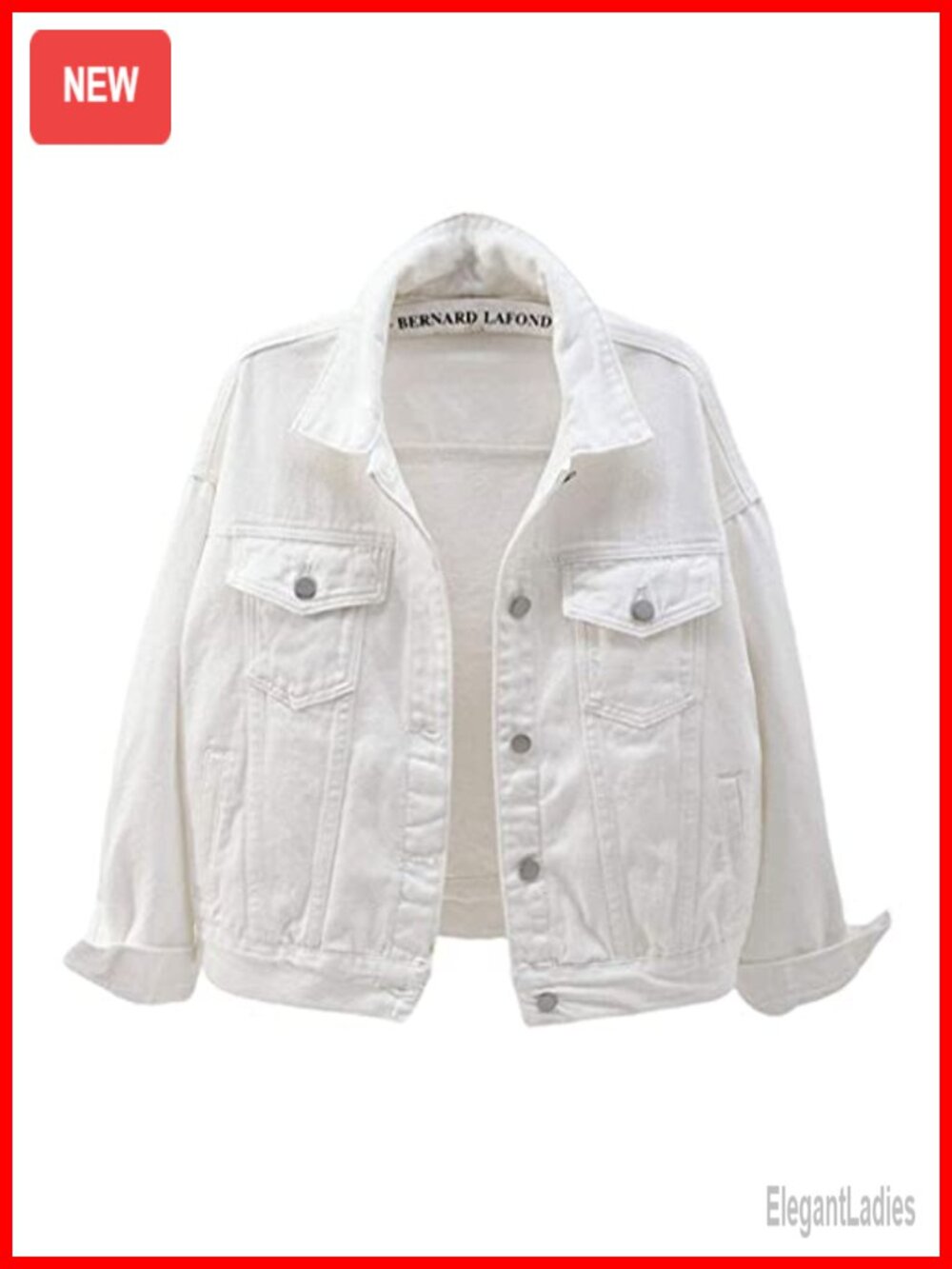 Women's Button Up Denim Jacket Long Sleeve Loose Fit Casual Trucker Coat